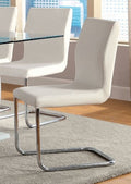 CM3825WH-SC Set of 2 Orren ellis berwick lodia i modern style white faux leather and chrome metal frame dining chairs