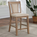 CM3984NT-PC Set of 2 Darby home co wilburton brent ii natural tone finish wood beige fabric counter height dining chairs