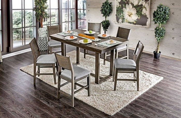 CM3986PT-7PC 7 pc Anton grey finish wood counter height dining table set