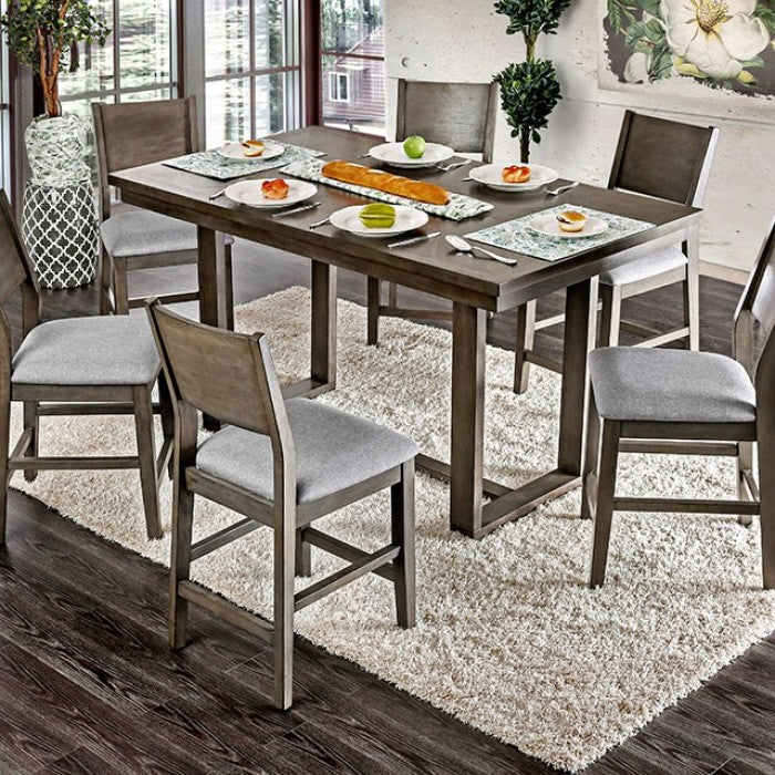CM3986PT-7PC 7 pc Anton grey finish wood counter height dining table set