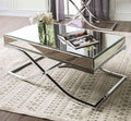 CM4230CRM-C Sundance chrome metal and beveled mirror finish coffee table