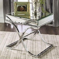 CM4230CRM-E Sundance chrome metal and beveled mirror finish end table