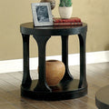 CM4422E Red barrel studio honeoye carrie antique black finish wood round end table with lower shelf