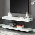 CM5206WH-TV-70 Sabugal white finish wood modern style glass sides 70" TV stand