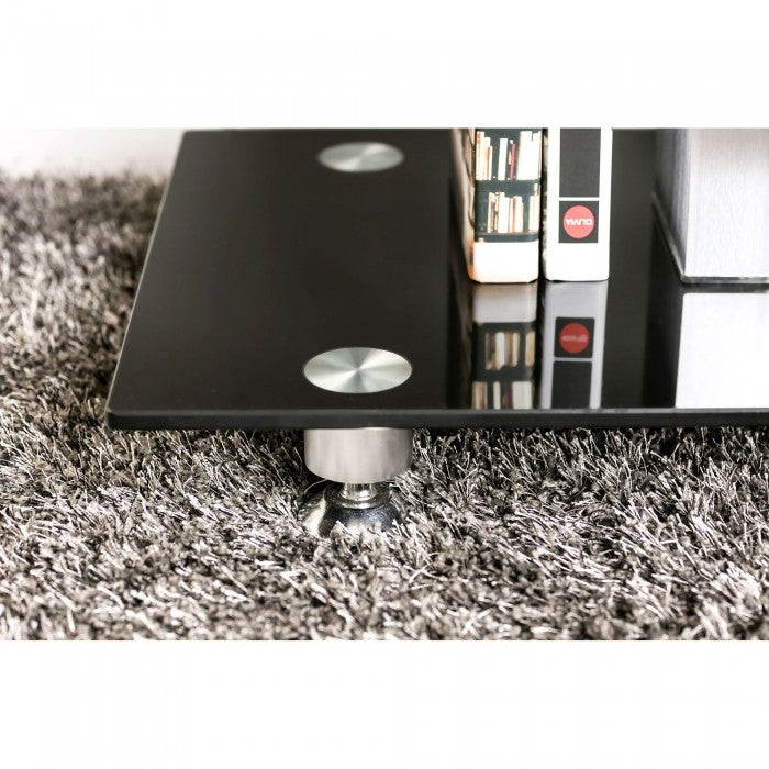 CM5231-TV-60 Dietrich black high gloss finish and chrome accents tv stand