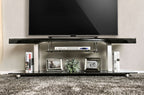 CM5231-TV-60 Dietrich black high gloss finish and chrome accents tv stand