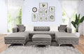 CM6256GY 3 pc Hokku designs ciabattoni gray flannelette fabric double chaise sectional sofa
