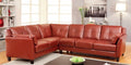 CM6268RD 2 pc peever mahogany red leatherette "L" shaped sectional sofa set