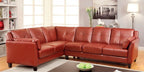 CM6268RD 2 pc peever mahogany red leatherette "L" shaped sectional sofa set