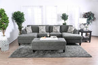 CM6363-5PC 5 pc Latitude run bax lowry gray chenille fabric sectional and ottoman