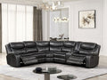 CM6982-DG 3 pc gatria ii grey breathable leatherette sectional sofa with recliner ends