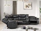 CM6982-DG 3 pc gatria ii grey breathable leatherette sectional sofa with recliner ends