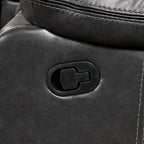 CM6982-DG 3 pc gatria ii grey breathable leatherette sectional sofa with recliner ends