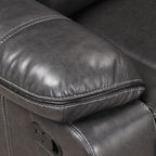 CM6982-DG 3 pc gatria ii grey breathable leatherette sectional sofa with recliner ends