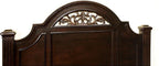 CM7129 4 pc Darby home co Bohn syracuse dark walnut finish classic style oval headboard poster bed queen bed set