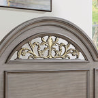 CM7129GY 4 pc Darby home co Bohn syracuse grey finish classic style oval headboard poster bed queen bed set