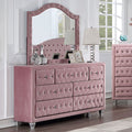 Zohar Pink Padded Tufted Velvet Dresser with Crystal Handles – CM7130PK-D