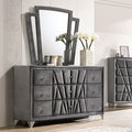 CM7164-D Rosedorf park carissa grey velvet like fabric fully upholstered dresser
