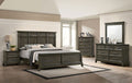 CM7221GY-4PC 4 pc Loon peak Houston warm gray finish wood queen bedroom set with panel style headboard