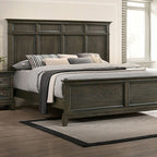 CM7221GY-4PC 4 pc Loon peak Houston warm gray finish wood queen bedroom set with panel style headboard