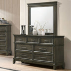CM7221GY-4PC 4 pc Loon peak Houston warm gray finish wood queen bedroom set with panel style headboard