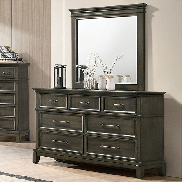 CM7221GY-4PC 4 pc Loon peak Houston warm gray finish wood queen bedroom set with panel style headboard
