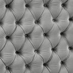 CM7227GY Rosdorf park neilsen Stefania grey padded and tufted flannelette queen bed set with nail head trim