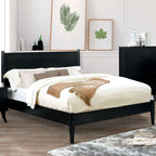 CM7386BK-4PC 4 pc Lennart mid century modern black finish wood queen bedroom set