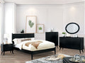 CM7386BK-4PC 4 pc Lennart mid century modern black finish wood queen bedroom set