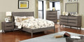 CM7386GY 4 pc George oliver chilhowee lenhart mid century modern grey finish wood queen bedroom set