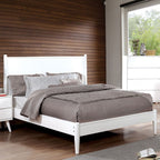 CM7386WH-4PC 4 pc Lennart mid century modern white finish wood queen bedroom set