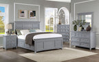 CM7413GY 4 pc Rosdorf park Castile grey finish wood queen bedroom set with storage drawers heron cove