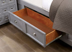 CM7413GY 4 pc Rosdorf park Castile grey finish wood queen bedroom set with storage drawers heron cove