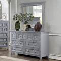 CM7413GY-D Rosdorf park Castile grey finish wood 7 drawer dresser