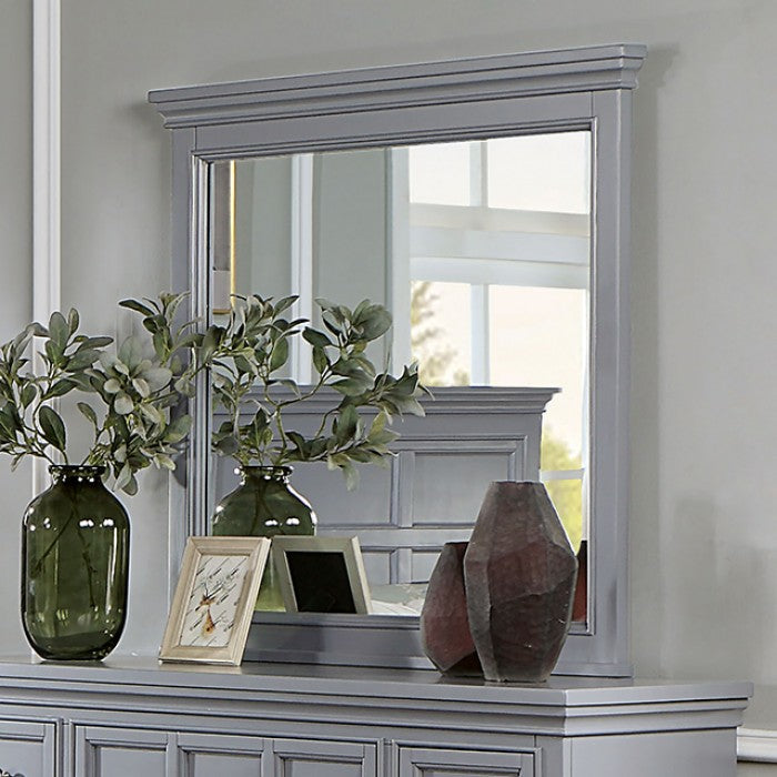 CM7413GY 4 pc Rosdorf park Castile grey finish wood queen bedroom set with storage drawers heron cove