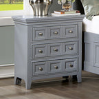 CM7413GY 4 pc Rosdorf park Castile grey finish wood queen bedroom set with storage drawers heron cove