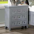 CM7413GY-N  Rosdorf park Castile grey finish wood 3 drawer nightstand heron cove