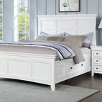 CM7413WH 4 pc Rosdorf park Castile white finish wood queen bedroom set with storage drawers heron cove