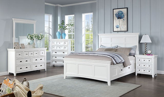 CM7413WH 4 pc Rosdorf park Castile white finish wood queen bedroom set with storage drawers heron cove