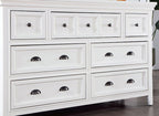 CM7413WH-D Rosdorf park Castile white finish wood 7 drawer dresser