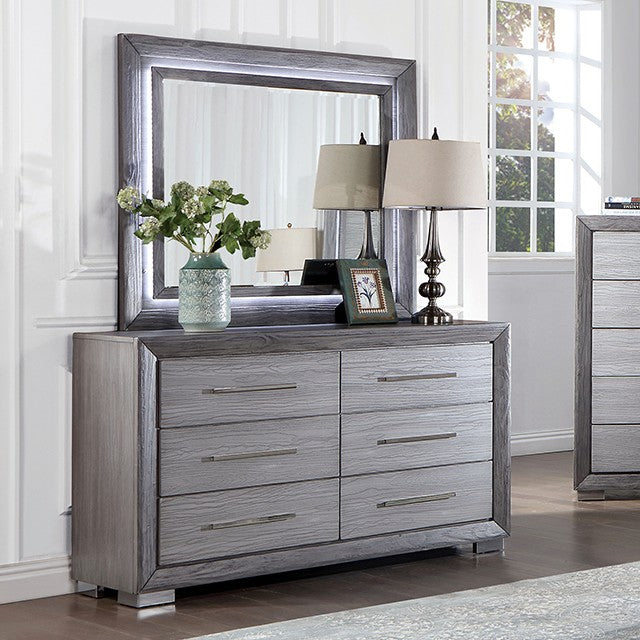 CM7468GY-D  Rosdorf park Raiden weathered grey finish 6 drawer dresser