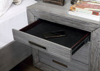 CM7468GY-N Rosdorf park Raiden weathered grey finish wood nightstand with USB ports