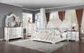 Astoria Grand Esperanza White Finish Wood Tufted Faux Leather Upholstered Queen Bedroom Set – CM7478WH-4PC
