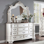 Astoria Grand Esperanza White Finish Wood Tufted Faux Leather Upholstered Queen Bedroom Set – CM7478WH-4PC
