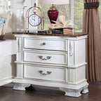 Astoria Grand Esperanza White Finish Wood Tufted Faux Leather Upholstered Queen Bedroom Set – CM7478WH-4PC