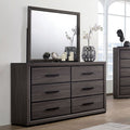 CM7549-D Flemming conwy two tone black and grey finish wood 6 drawer dresser