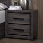 CM7549-4PC 4 pc Flemming conwy two tone black and grey finish wood queen bookcase headboard bedroom set