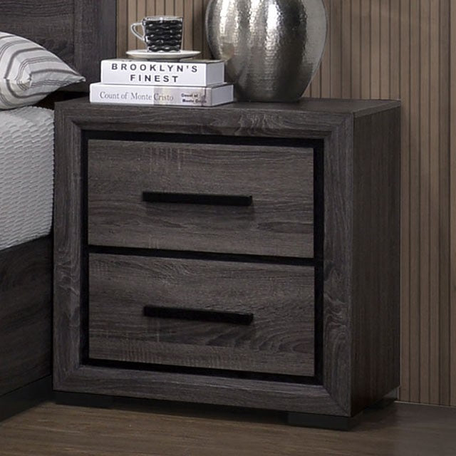 CM7549-N Flemming conwy two tone black and grey finish wood nightstand