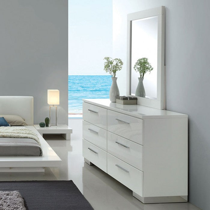 CM7550-D Christie white high gloss finish wood modern design 6 drawer dresser