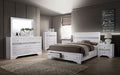 CM7552WH-4PC  4 pc Rosdorf park schramm chrissy white finish wood queen bed set with drawers in foot board